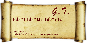 Góliáth Tíria névjegykártya